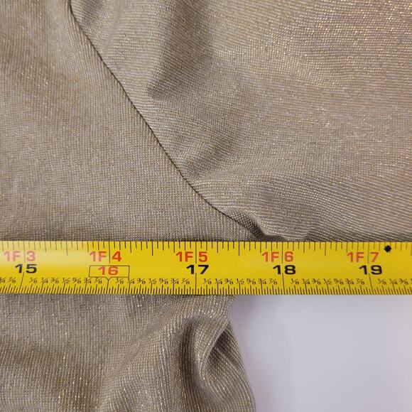 Poof Couture Gold Shimmery Cardigan Sweater Women’s Medium Lightweight Layering - Picture 7 of 9